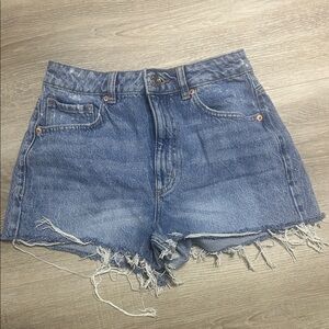 Garage Festival Blue Frayed Jean Shorts Size 01/25
